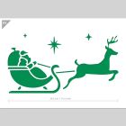 QBIX Pochoir Santa Reindeer Sleigh - Format A3