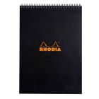 Rhodia Bloc-notes classique A4 - Imprimé à carreaux et couverture noire