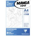Clairefontaine Papier Manga - Papier storyboard A4 - mise en page 6 plis