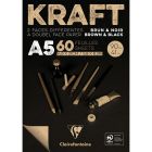 Clairefontaine Bloc A5 en papier kraft - Marron / Noir
