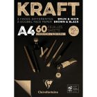 Clairefontaine Bloc de papier Kraft A4 - Marron / Noir