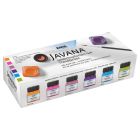 Javana ensemble de couleurs tendance de peinture en soie