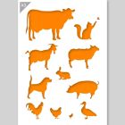 QBIX Pochoir animaux de la ferme - format A3