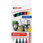 Edding 3000 set de marqueurs permanents de 5 couleurs de base