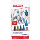 Edding 4500 Jeu de marqueurs textiles de 5 couleurs froides