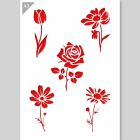 QBIX Pochoir fleurs - format A3