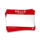 Hello My Name is stickers 50pcs - Red