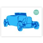 QBIX Pochoir Hotrod Roadster A3 - 2 couches