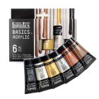 Liquitex Basics Jeu de peinture acrylique de 6 couleurs métalliques - 22ml