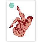 QBIX Pochoir de danseuse burlesque - format A3 - 2 couches