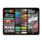 Posca Set d'autocollants Graffiti dans une valise métallique - 20 pièces