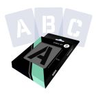 QBIX Set de pochoirs lettre - 8,5 x 10 cm - Alphabet complet - Sans empattement