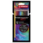 STABILO Aquacolor crayons aquarelle jeu de 12 couleurs