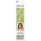 Snazaroo Pinceaux de maquillage, lot de 3 - vert