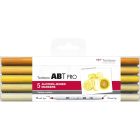 Tombow ABT PRO Jeu de marqueurs de 5 nuances de jaune