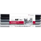 Tombow ABT PRO Marker jeu de 5 couleurs gris froid