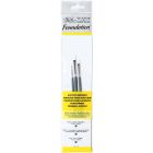 Winsor & Newton Foundation Pinceaux plats pour peinture acrylique, lot de 3 avec manche court