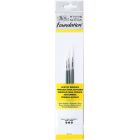 Winsor & Newton Foundation Pinceaux pour peinture acrylique set de 3 pièces - rond avec manche court