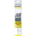 Winsor & Newton Foundation Jeu de 6 pinceaux pour peinture acrylique avec manche long
