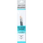 Winsor & Newton Foundation Jeu de 3 pinceaux aquarelle à manche court