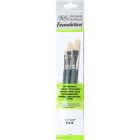 Winsor & Newton Foundation Pinceaux plats pour couleurs à l'huile, lot de 3