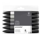 Winsor & Newton Promarker Ensemble de 6 nuances de gris