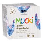 MUCKI - 4x Ensemble de peinture pour doigts nacré 150 ml