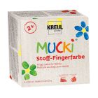 MUCKI - 4 x 150 ml de peinture pour doigts textile