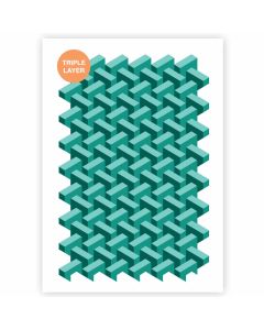 QBIX Pochoir motif rectangle 3D - Format A3 - 3 couches
