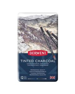 Derwent Tinted Charcoal 12 Crayons étain