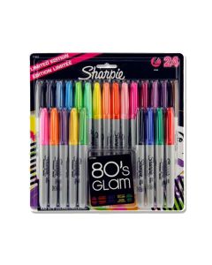 Sharpie Collection Glam des années 80 avec pointe fine - lot de 24 pièces