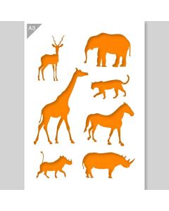 QBIX Pochoir animaux africains - A3