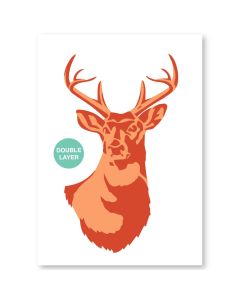 QBIX Pochoir de cerf - Format A3 - 2 couches