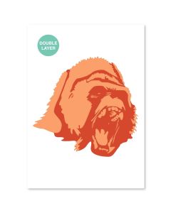 QBIX Pochoir Gorilla - Format A3 - 2 couches