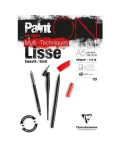 Clairefontaine Paint-ON Mixed Media Lisse Bloc A5 - Blanc