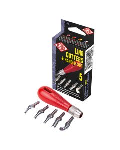 Essdee Jeu de 5 lames de gouge et manche Lino