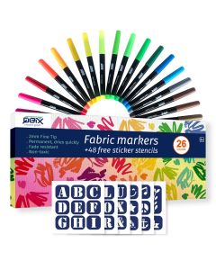 QBIX Set de marqueurs textiles permanents