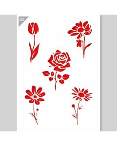 QBIX Pochoir fleurs - format A3