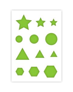 Étoile Rectangle Cercle Triangle Hexagone Modèles de formes primaires en 3 tailles