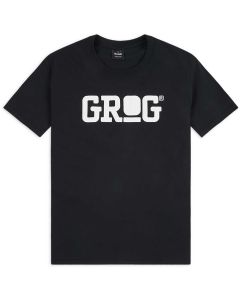 T-shirt Grog Classic Logo blanc sur noir