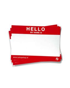 Hello My Name is stickers 50pcs - Red