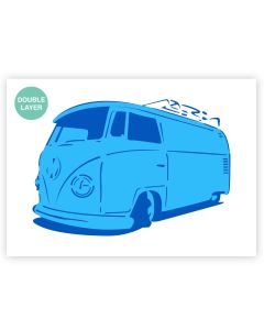 QBIX Pochoir VW 60's van A3 - 2 couches
