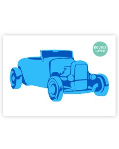 QBIX Pochoir Hotrod Roadster A3 - 2 couches