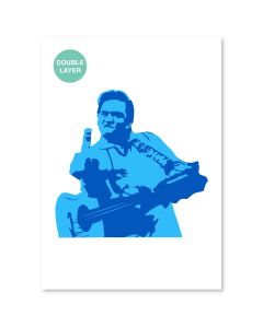 QBIX Pochoir Johnny Cash - Format A3 - 2 couches