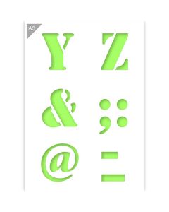 QBIX Pochoir lettre Y Z & @ - Format A3
