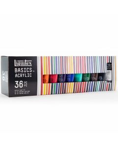 Liquitex Basics Set de peinture acrylique de 36 couleurs - 22ml