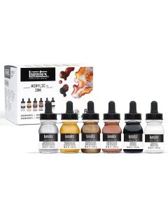 Liquitex Pro Acrylic Ink jeu de 6 couleurs métalliques