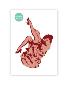 QBIX Pochoir de danseuse burlesque - format A3 - 2 couches