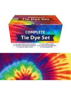 QBIX Tie Dye Lot de 15 couleurs - Kit complet de teinture pour tissu tie dye avec élastiques et flacons compressibles