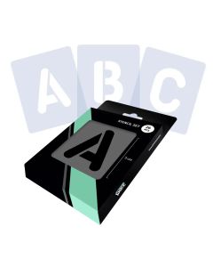 QBIX Pochoir Lettres Alphabet complet - Lettres rondes - 2 tailles